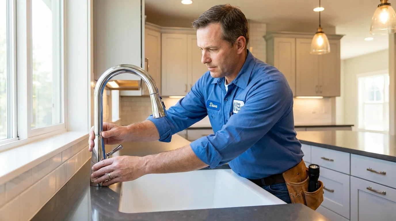 Kitchen faucet installation by Johns Plumbing LLC in Fessenden